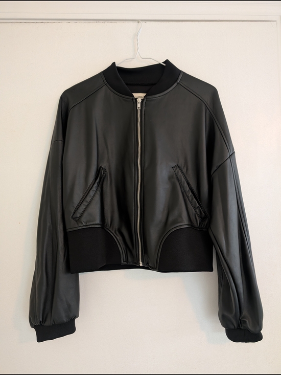 Labijou Jackets & Blazers - Labijou Black Faux Leather Bomber Jacket